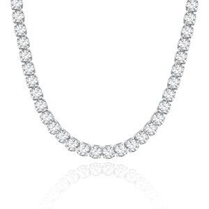 Cubic Zirconia Tennis Necklace for Women Silver Chain Choker Fashion Jewelry